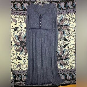 Free People Marissa Henley waffle knit maxi dress S